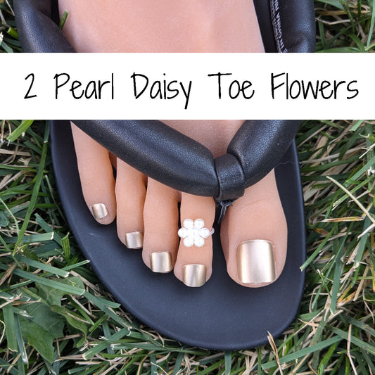 Two Pearl Daisy toe flowers