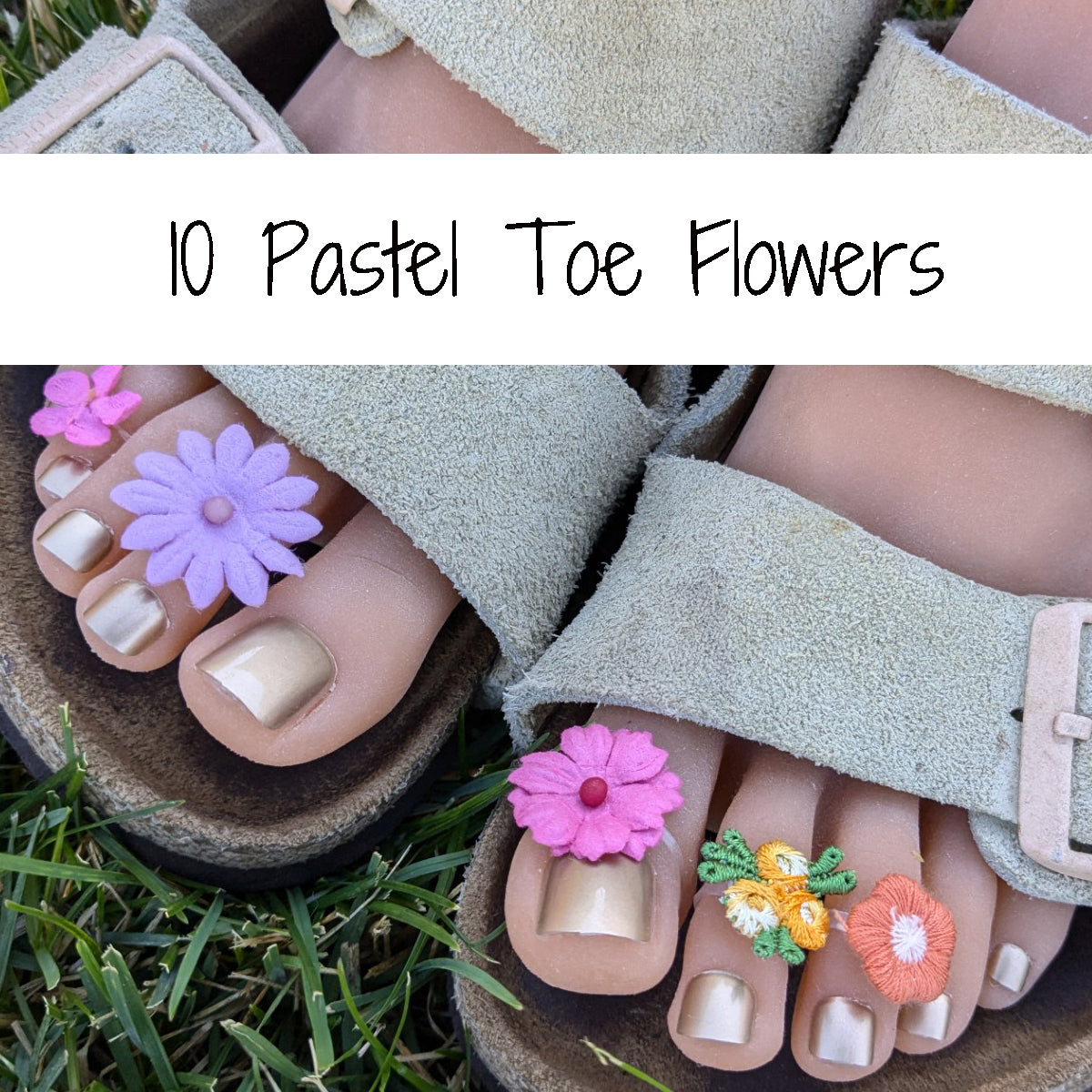 Pastel 10 pack toe flowers